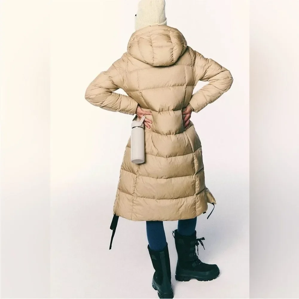 Parajumpers Panda Extra Long Down Jacket Puffer Coat Small Charlock Yellow NEW